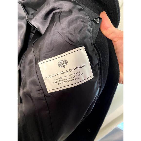 Wilfred Laval Black Wool Cashmere Coat size S small - Picture 8 of 12